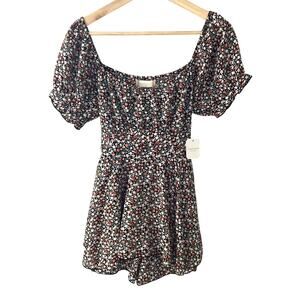 Altar'd State NEW Floral Puff Sleeve Romper Medium